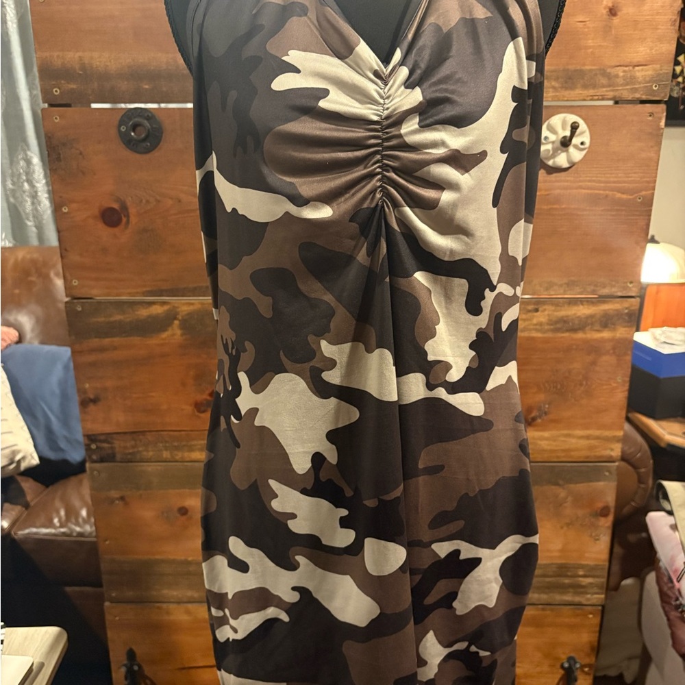 SHEIN Camouflage Mini Dress